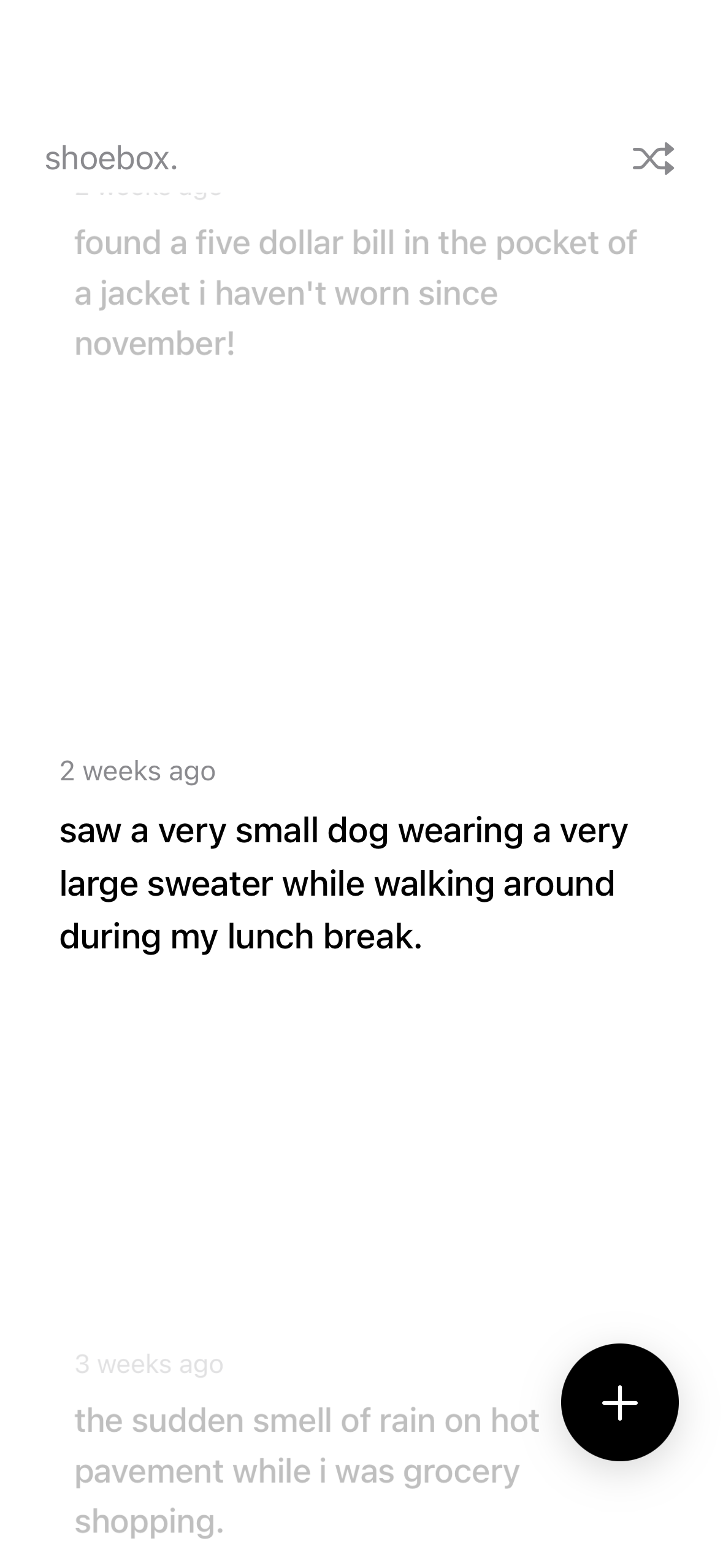 shoebox app screenshot